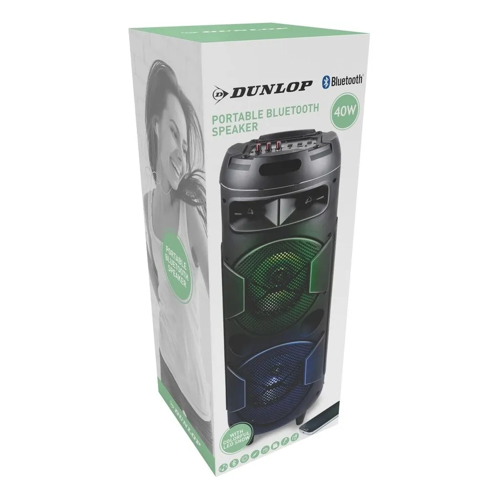 DUNLOP Tragbarer Bluetooth-Lautsprecher 40W, Schwarz – Bild 2
