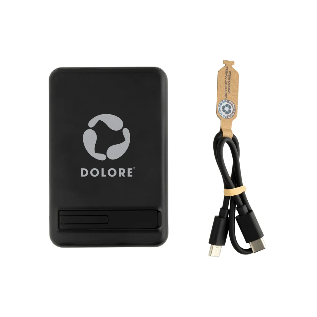 Zen 5000mAh 5W magnetische Bambus-Powerbank aus RCS rPlastik, schwarz – Bild 8
