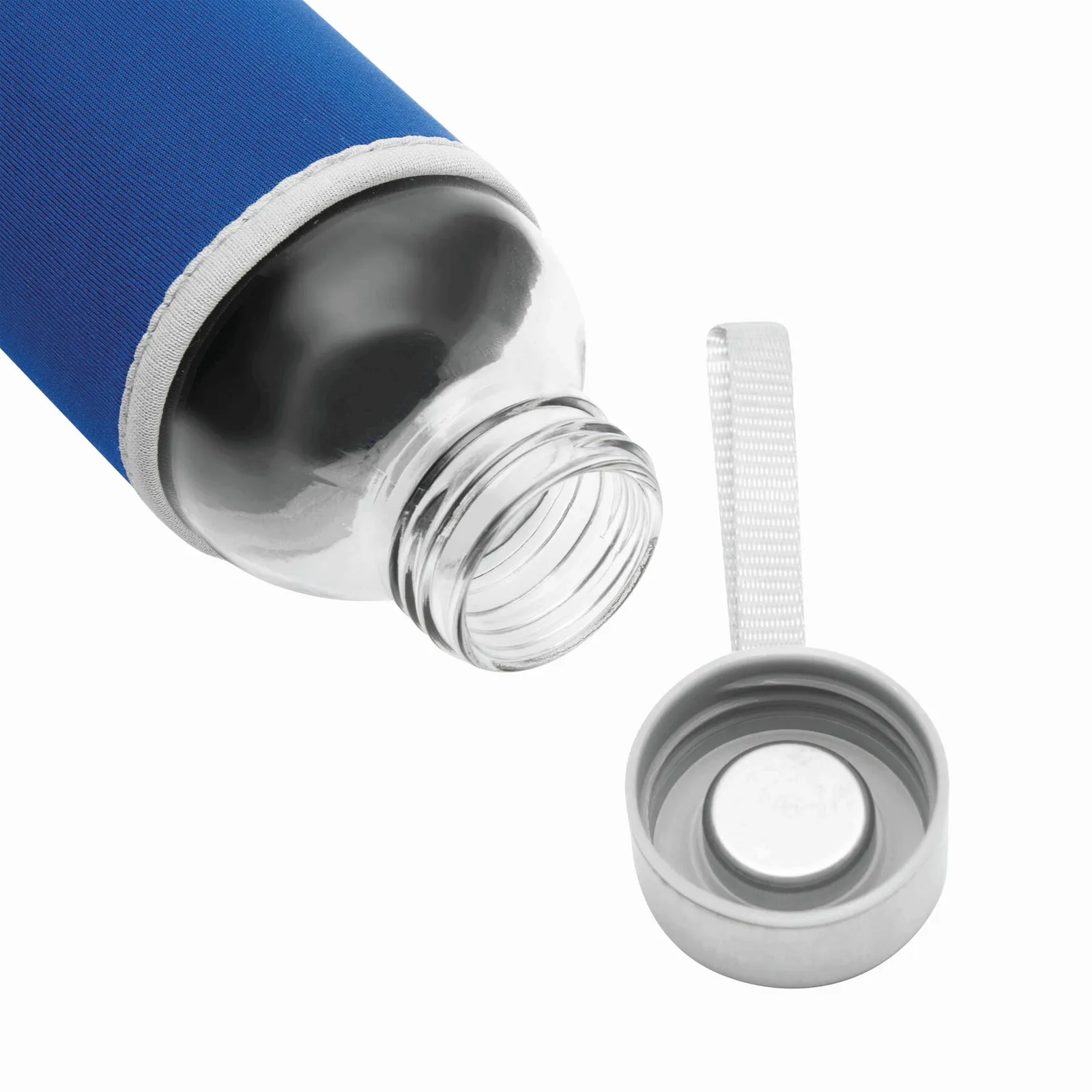 TAKE WELL - Glas-Flasche, royalblau, transparent – Bild 5
