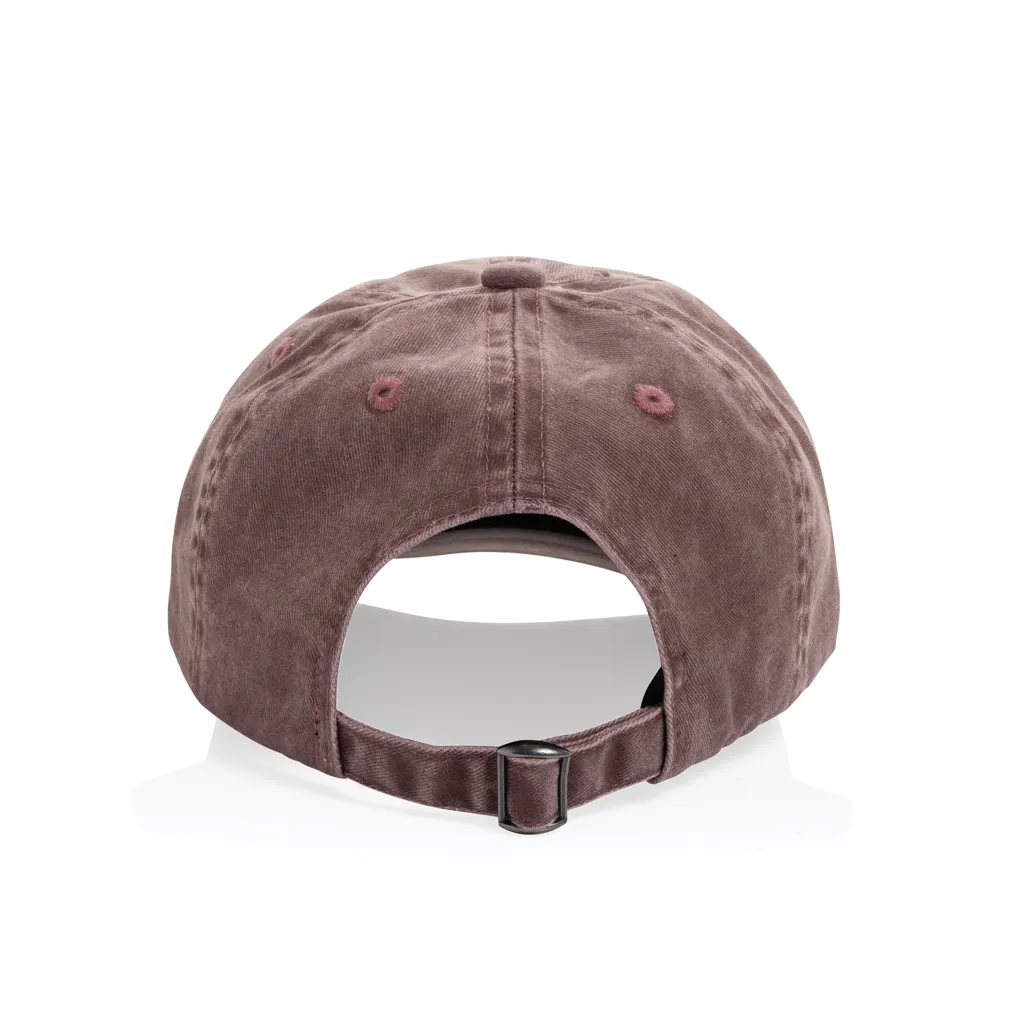 BEAU AWARE™ Washed 6-Panel Kappe aus 270gr/m² Baumwolltwill, maroon – Bild 5