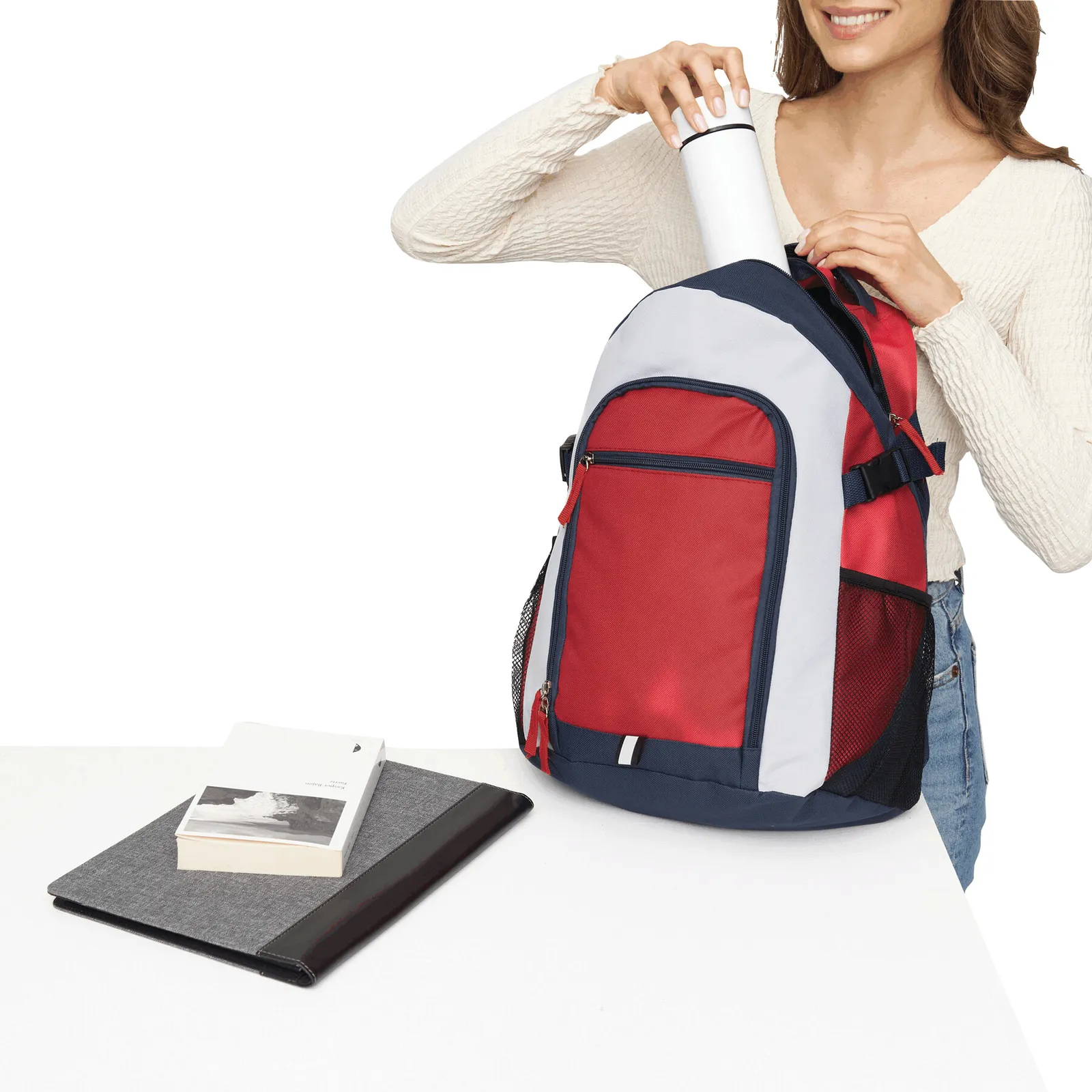 MARINA - Rucksack blau, rot, weiß, blau, rot – Bild 9