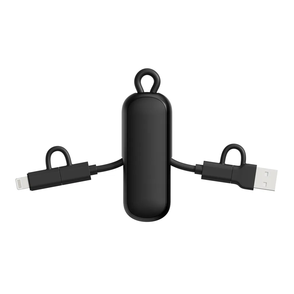 Urban Vitamin Dublin 100W 4-in-1-Kabel am Schlüsselanhänger, schwarz – Bild 3