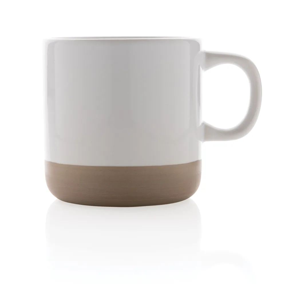 Becher aus glasiertem Keramik, 300ml, weiß – Bild 2