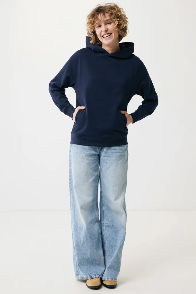 IQONIQ Yengo Hoodie mit Seitentaschen aus rec. Baumwolle, navy blau – Bild 4