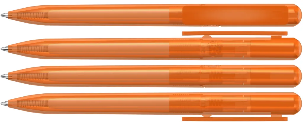RECYCLED PET PEN CHANGE transparent Drehkugelschreiber orange, orange – Bild 2
