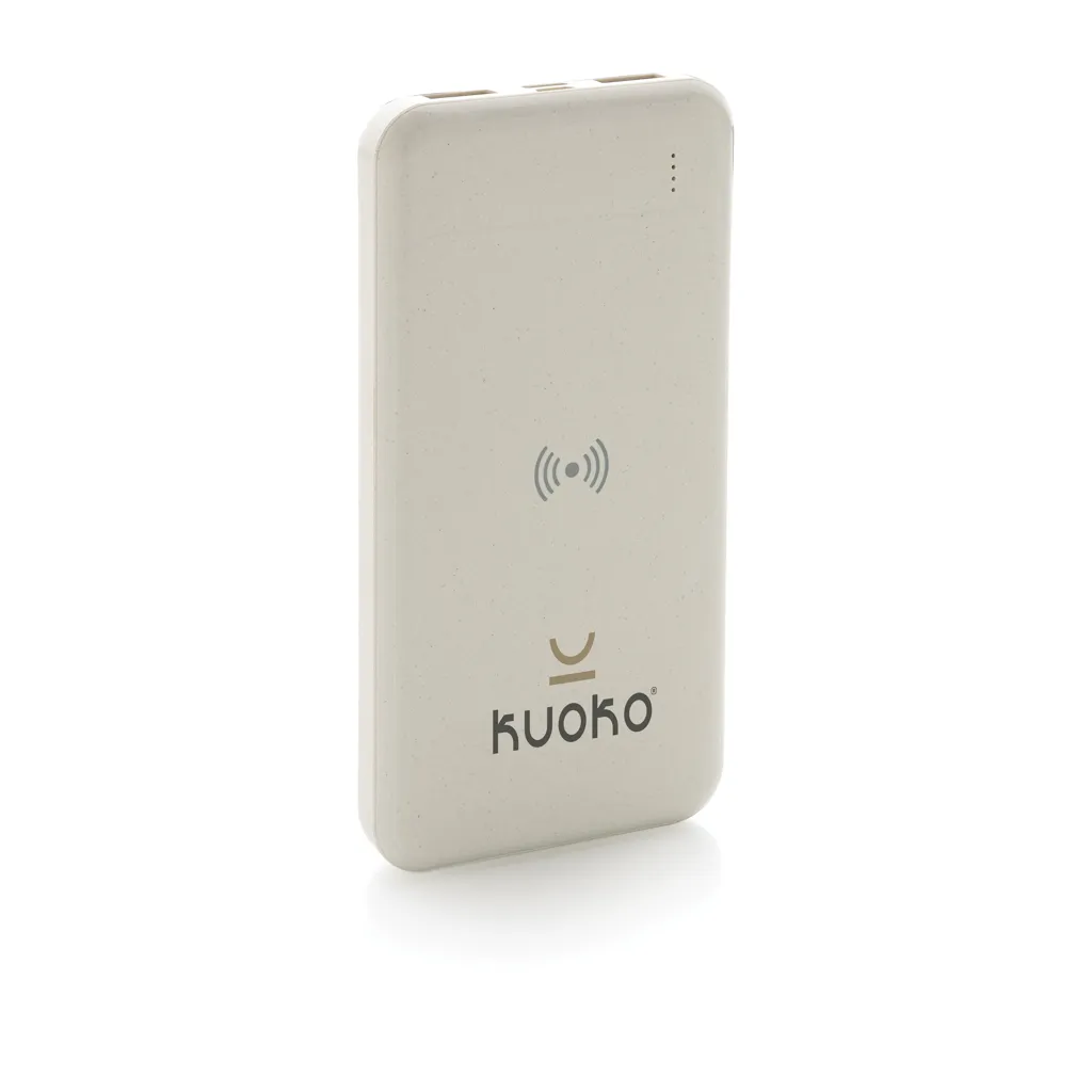 Wireless Powerbank aus RCS Standard recyceltem Kunststoff, weiß – Bild 6