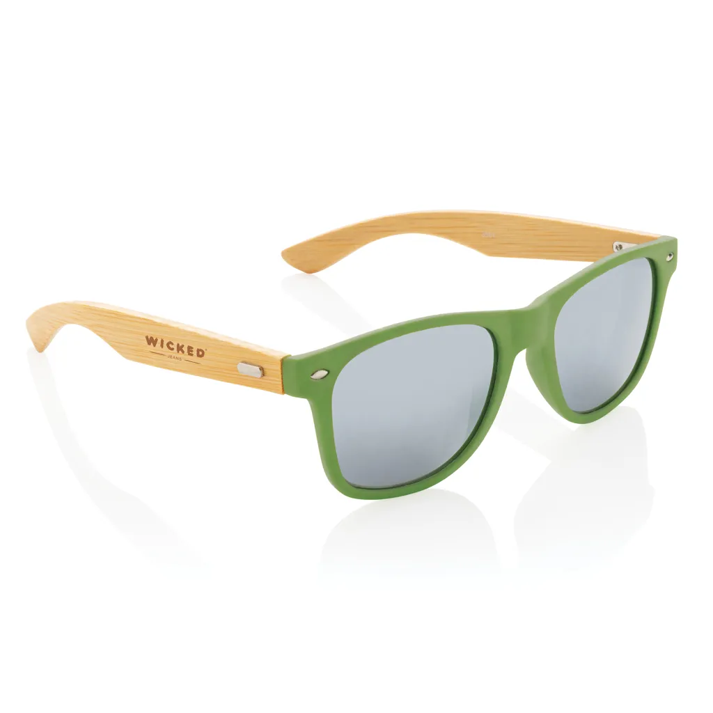 Sonnenbrille aus Bambus und RCS recyceltem Kunststoff, grün – Bild 4