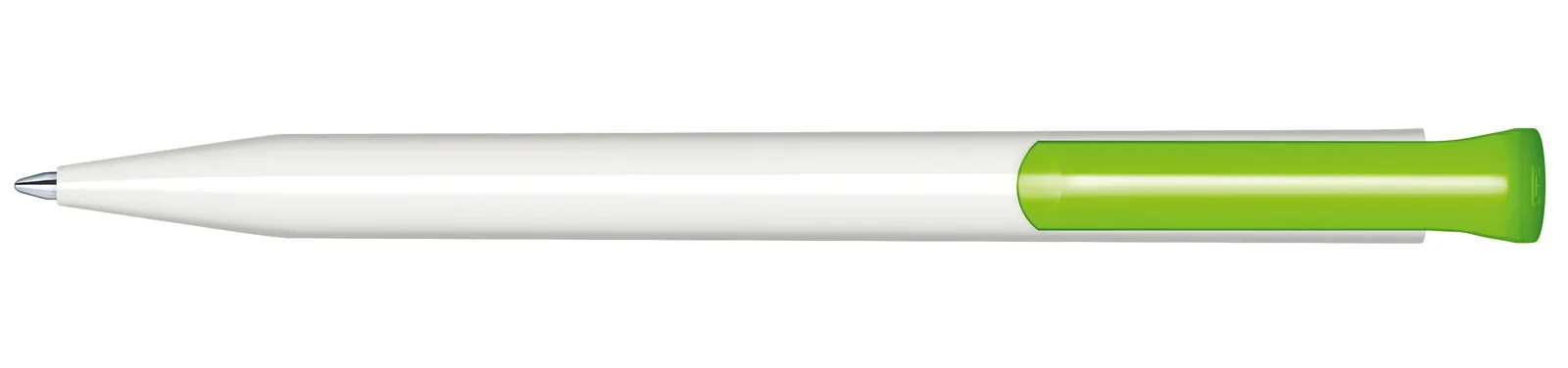 Super Hit Polished Basic Druckkugelschreiber, Weiß - Grün 376 – Bild 3