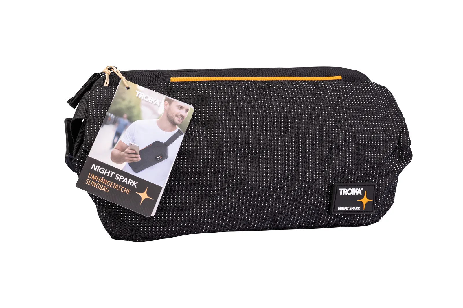 Umhängetasche NIGHT SPARK SLINGBAG, orange/schwarz – Bild 7