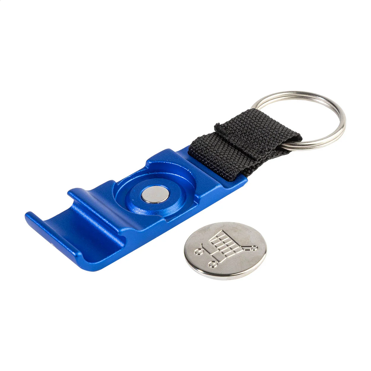 Schlüsselanhänger OpenCart mit EKW-Löser und Flaschenöffner, blau – Bild 5