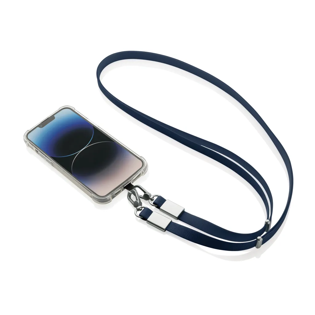 Nivo Crossbody-Handyband aus RCS recyceltem PET, navy blau – Bild 4