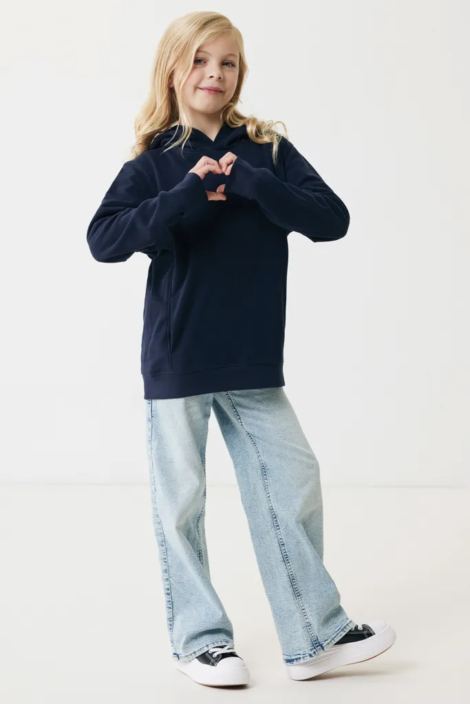 IQONIQ Yengo KidsHoodie mit Seitentaschen aus rec. Baumwolle, navy blau – Bild 4