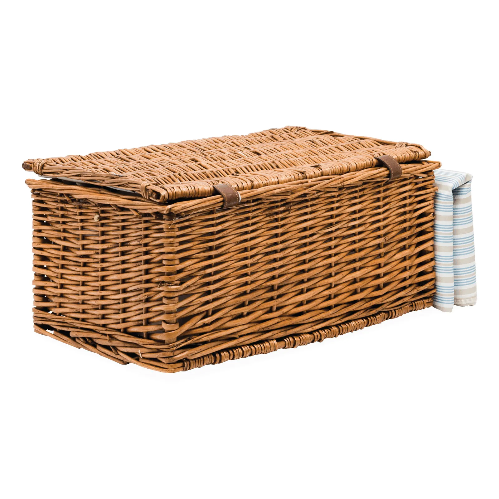 MADISON PARK - Weiden-Picknickkorb beige, blau, braun, beige, blau – Bild 5