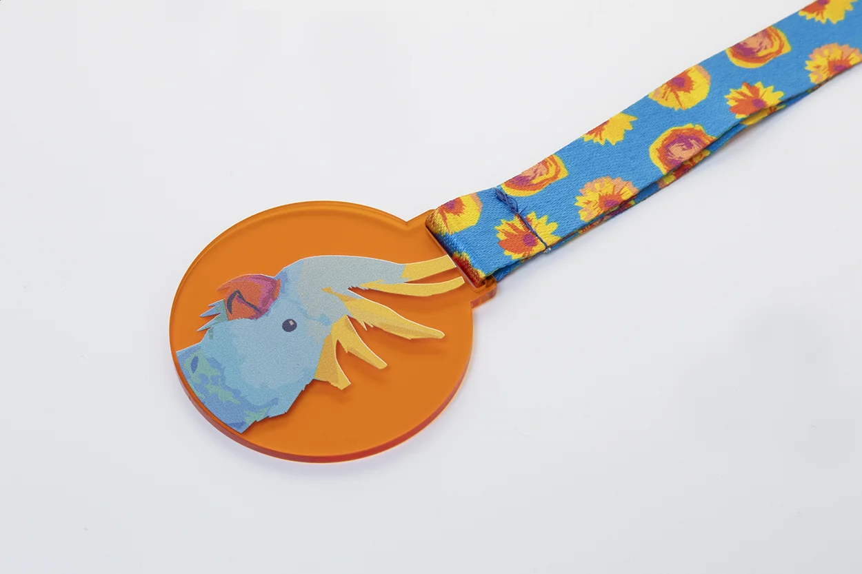 Individuelle Medaille Subdal Colour, orange/transparent – Bild 4