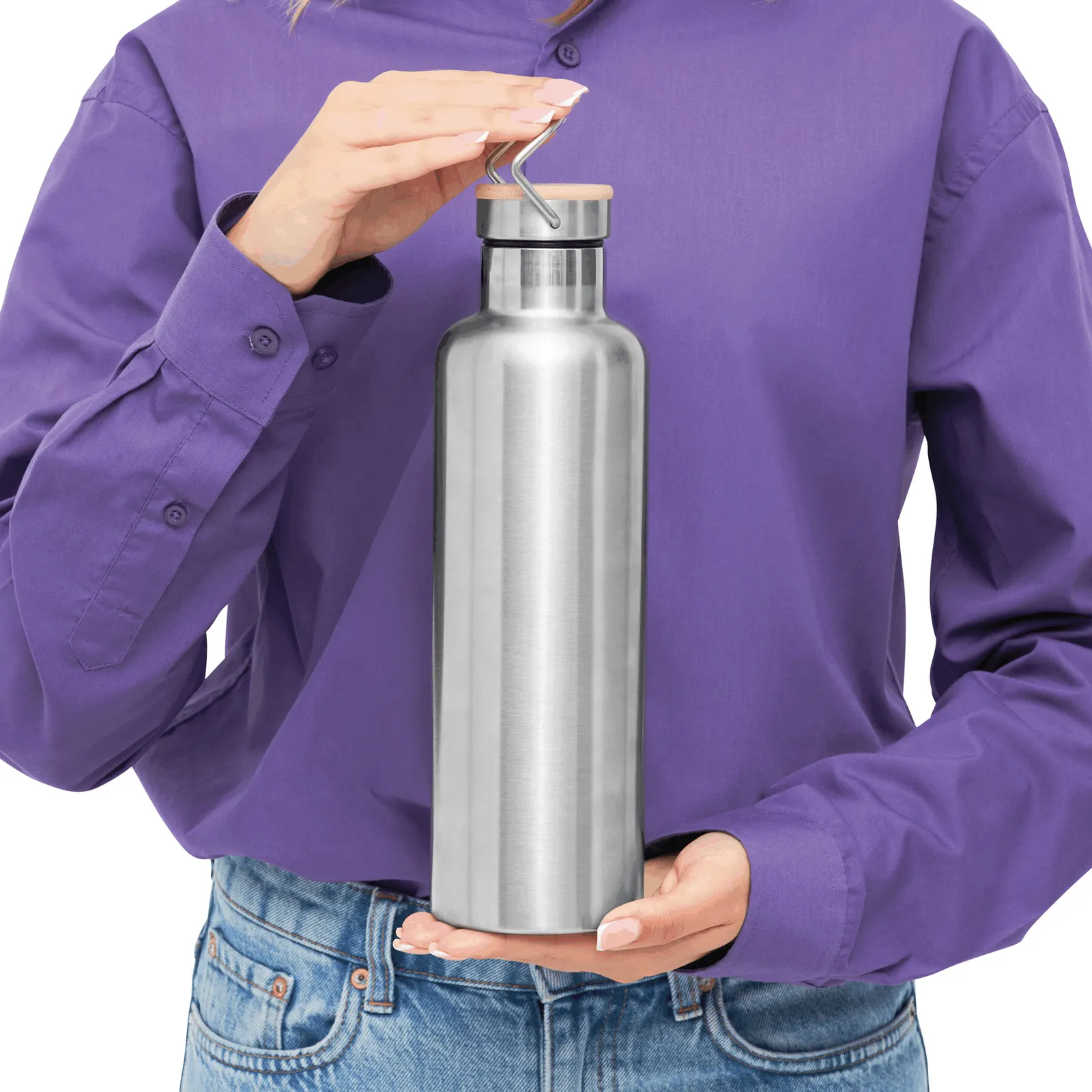 JUMBO MILITARY - Vakuum-Isolierflasche silber, silber – Bild 11