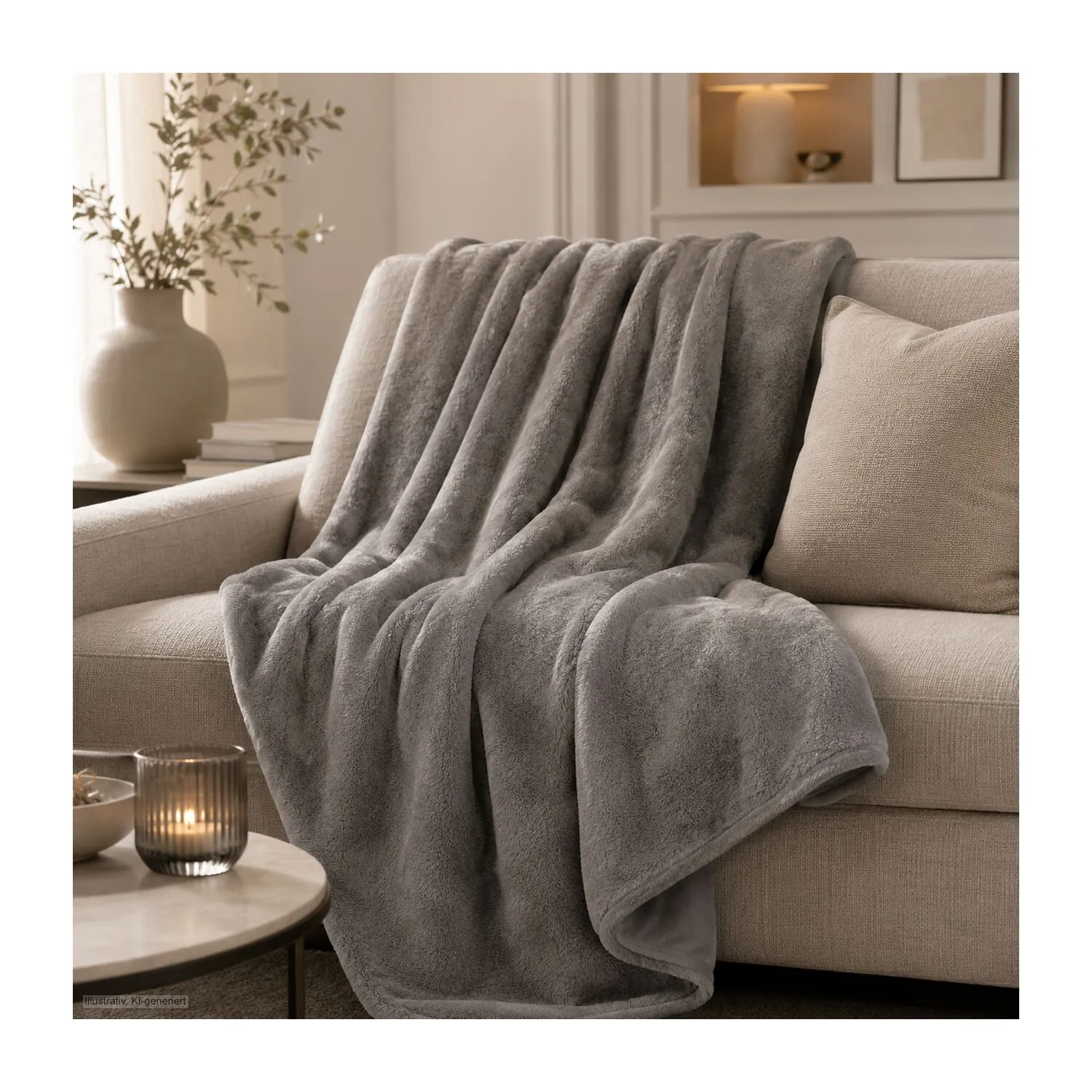 Superflauschdecke - 150 x 200 cm, 320 g/m², grau – Bild 3