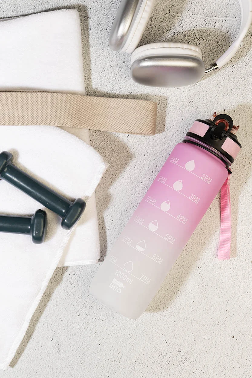 RPET Flasche mit Motivationsanzeige Sipgrade, rosa – Bild 6