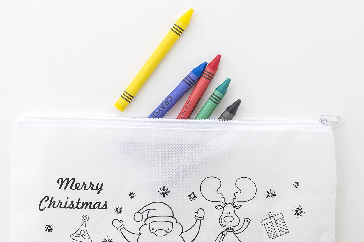 Weihnachts-Stifteetui Julfar Draw zum Ausmalen, weiß – Bild 3