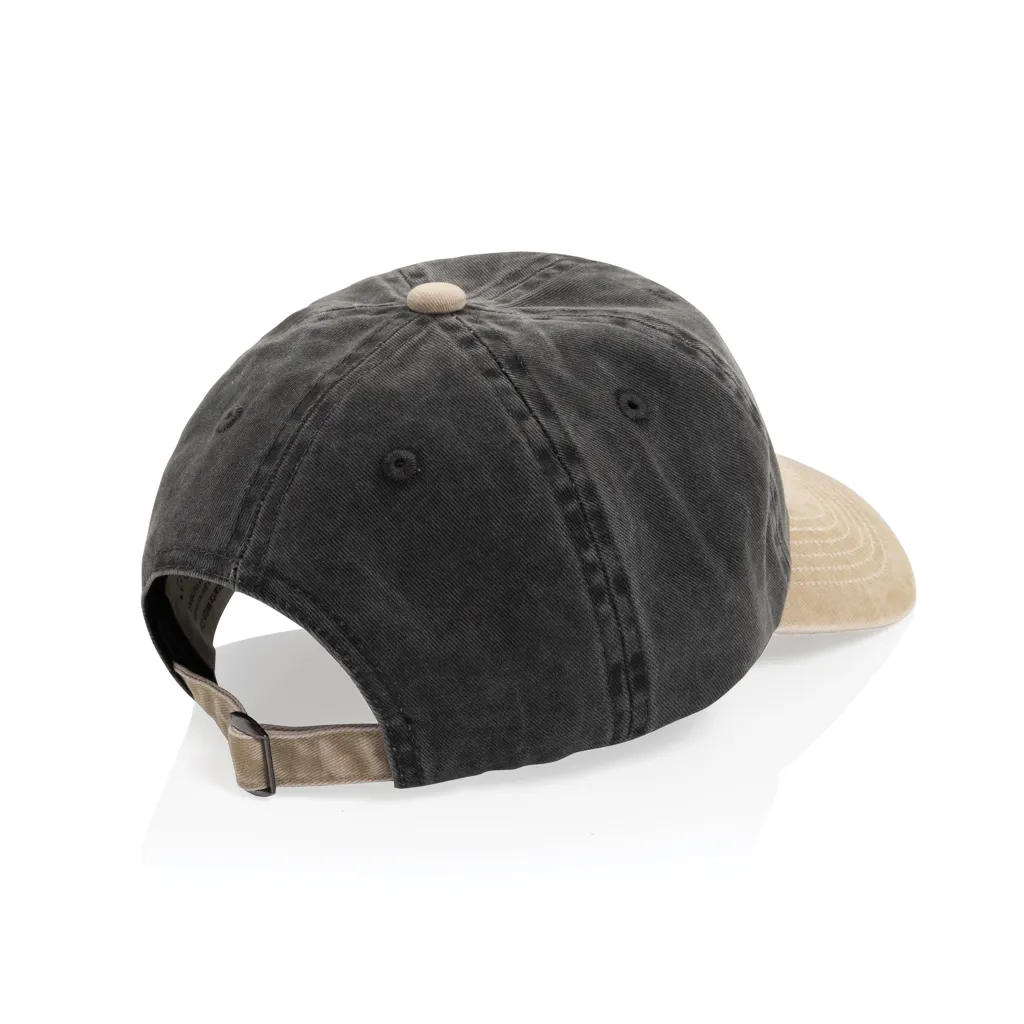 BEAU AWARE™ Two-Tone 6-Panel-Cap aus washed Cotton-Twill, schwarz – Bild 2