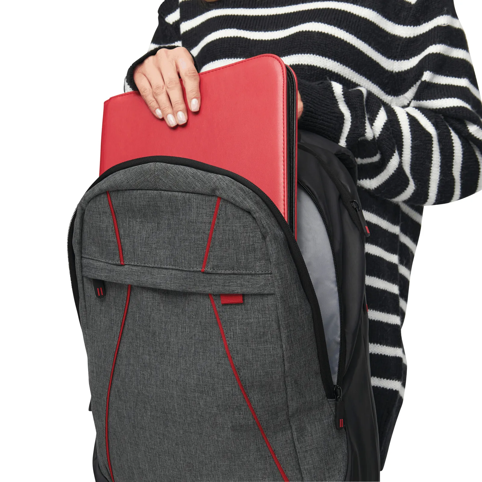 SPLIT - Rucksack, grau, rot – Bild 11