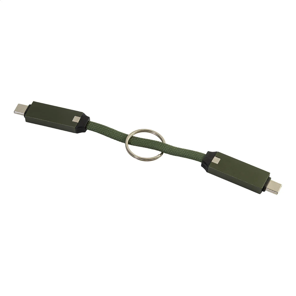 Schlüsselanhänger Keycab mit 60W USB-C-Kabel, dunkelgrün – Bild 4