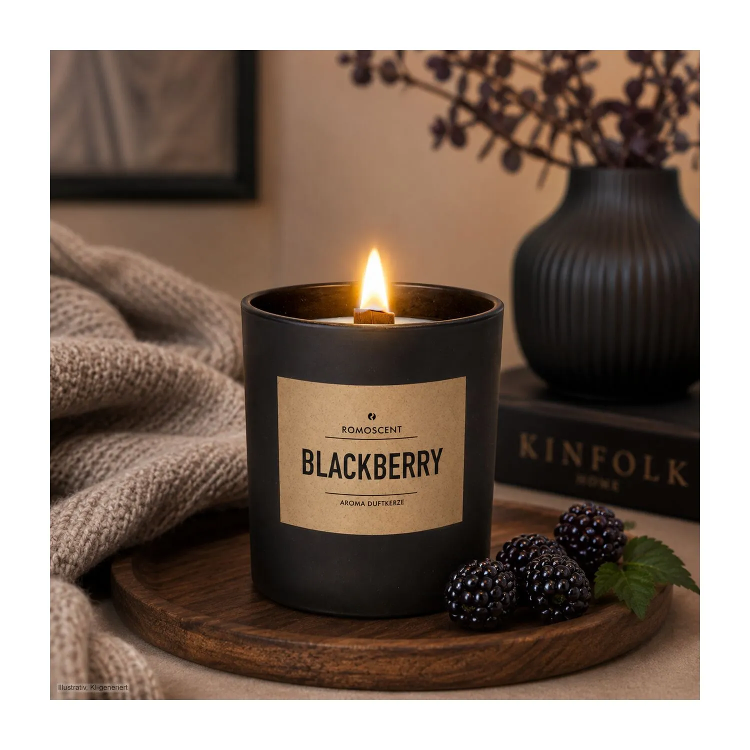 ROMOSCENT® Aromakerze Blackberry, schwarz – Bild 15