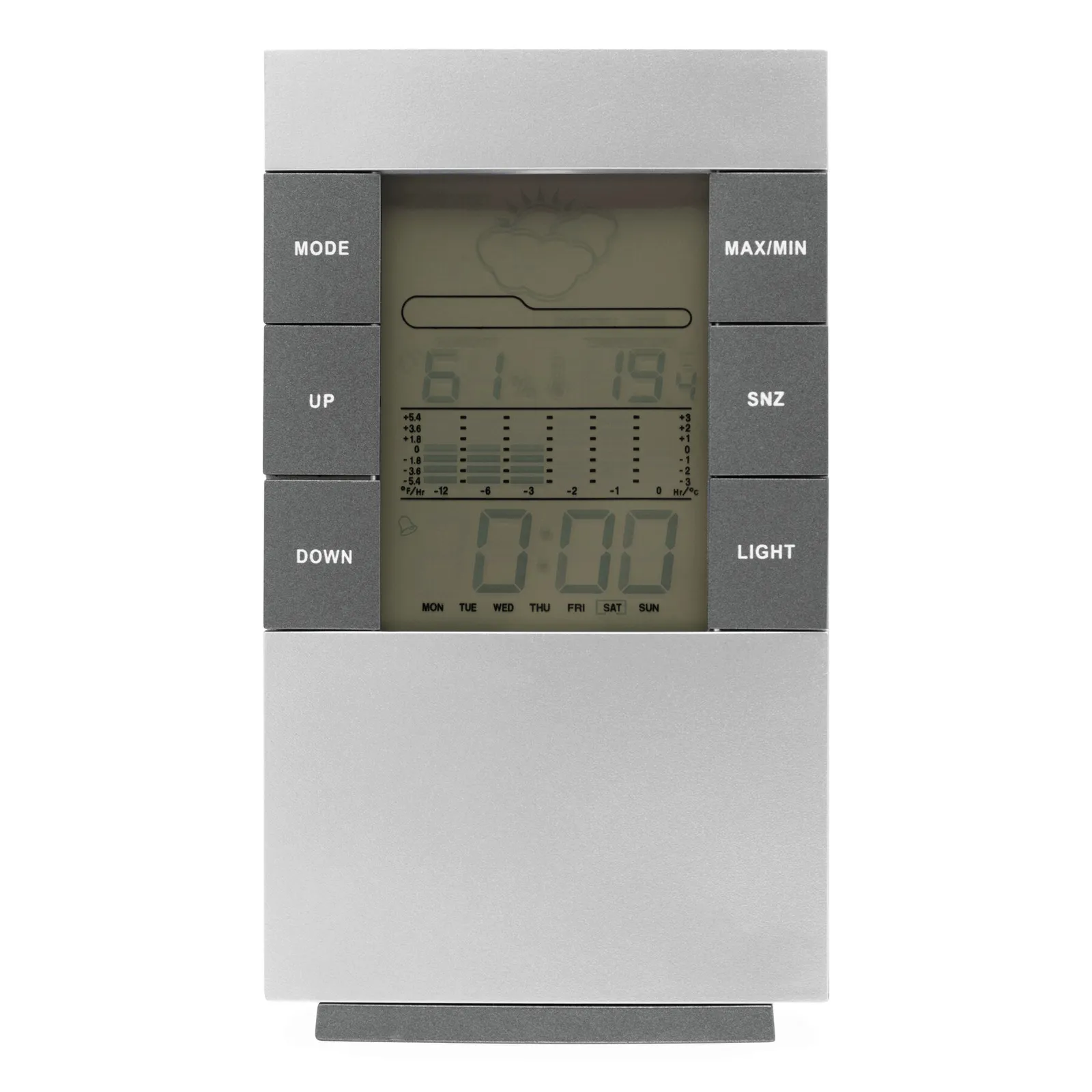 SUNNY TIMES - Wetterstation grau, silber, grau, silber – Bild 3