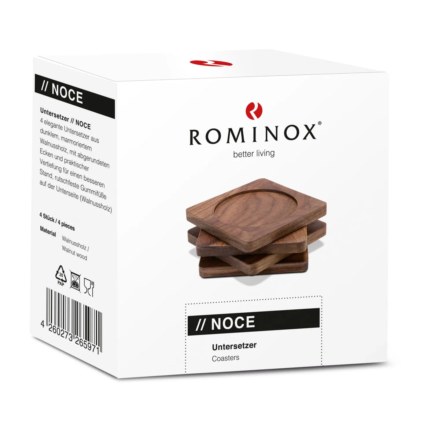 ROMINOX® Untersetzer // Noce (4er Set), braun – Bild 6