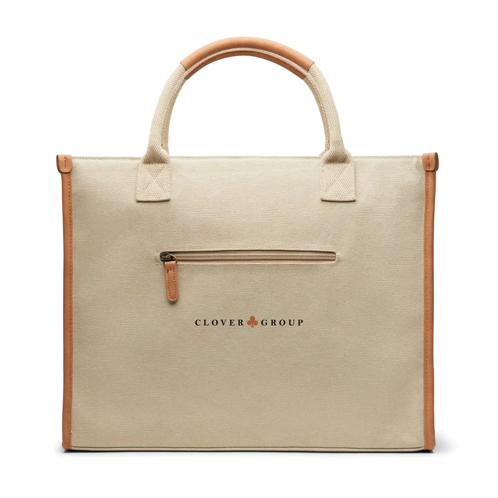 VINGA Bosler Büro-Tasche aus RCS recyceltem Canvas, beige – Bild 5