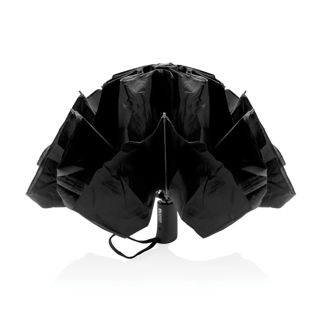 Swiss Peak AWARE™ 23" faltbarer umgekehrter Regenschirm, schwarz – Bild 4