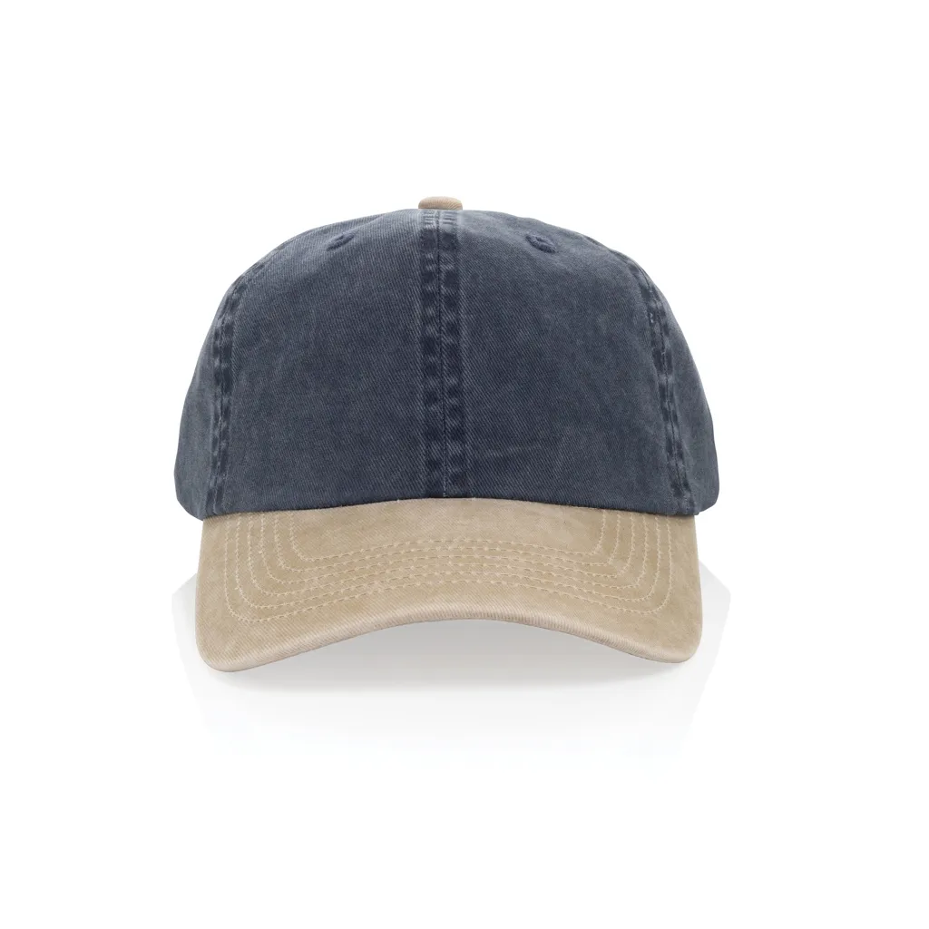 BEAU AWARE™ Two-Tone 6-Panel-Cap aus washed Cotton-Twill, navy blau – Bild 3