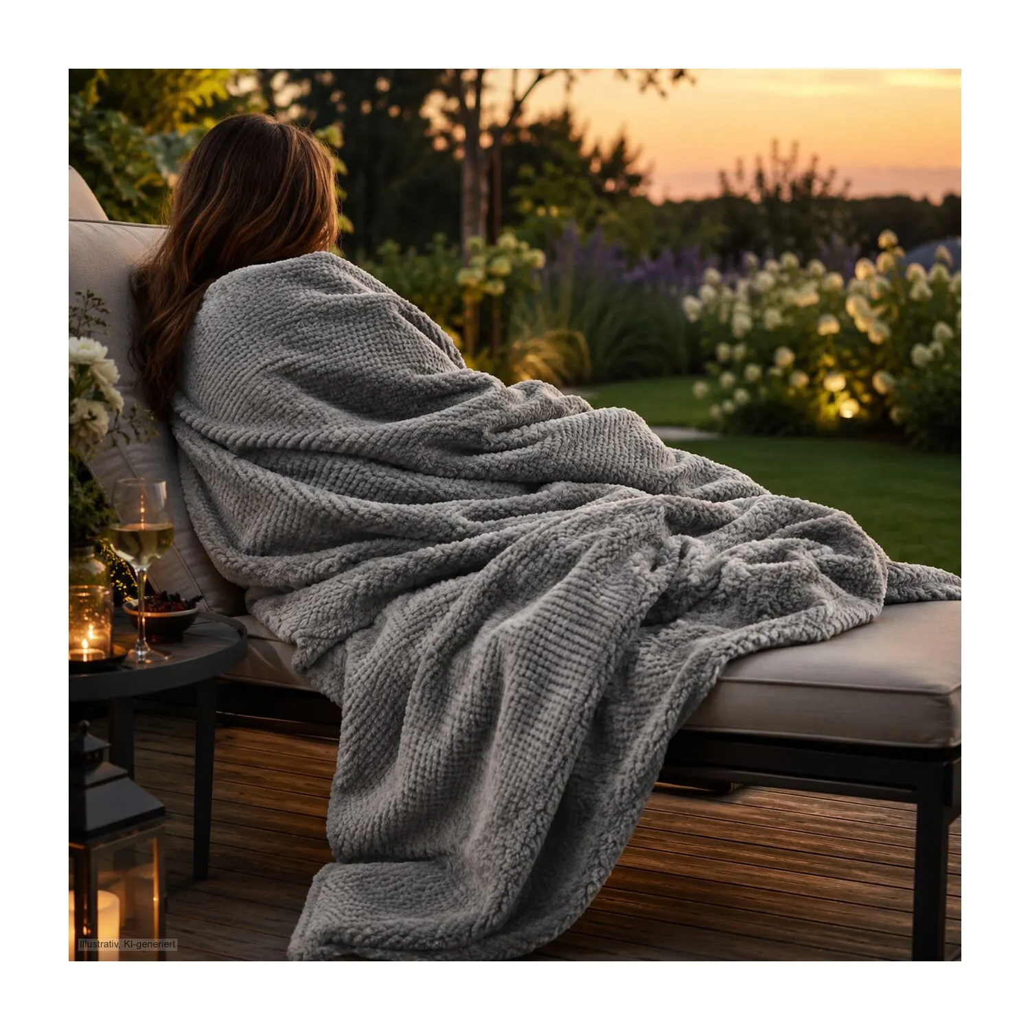 XXL Decke Feel - 220 x 240 cm, 275 g/m², grau – Bild 5
