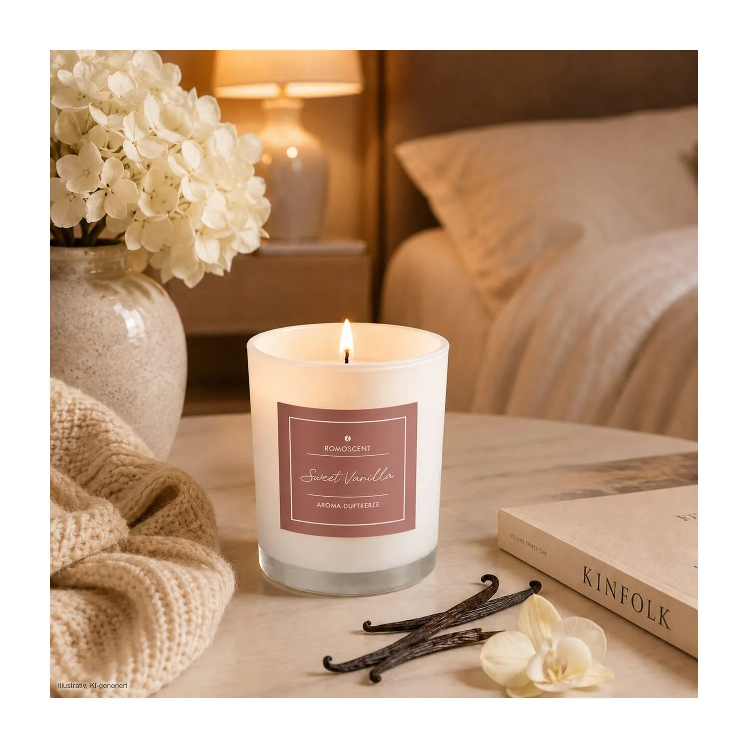 ROMOSCENT® Aromakerze Sweet Vanilla, schwarz-weiß – Bild 17