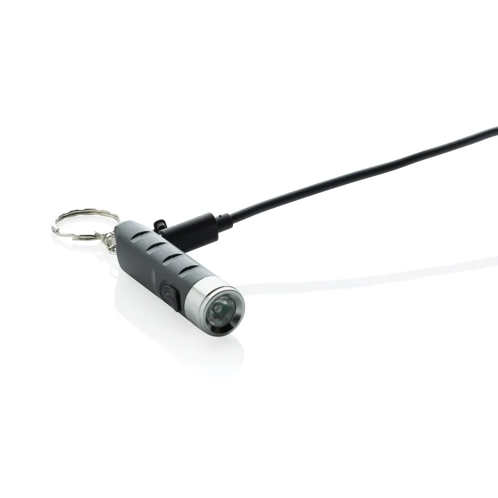 Globix USB Schlüsselanhänger-Taschenlampe aus RCS rABS, schwarz – Bild 3