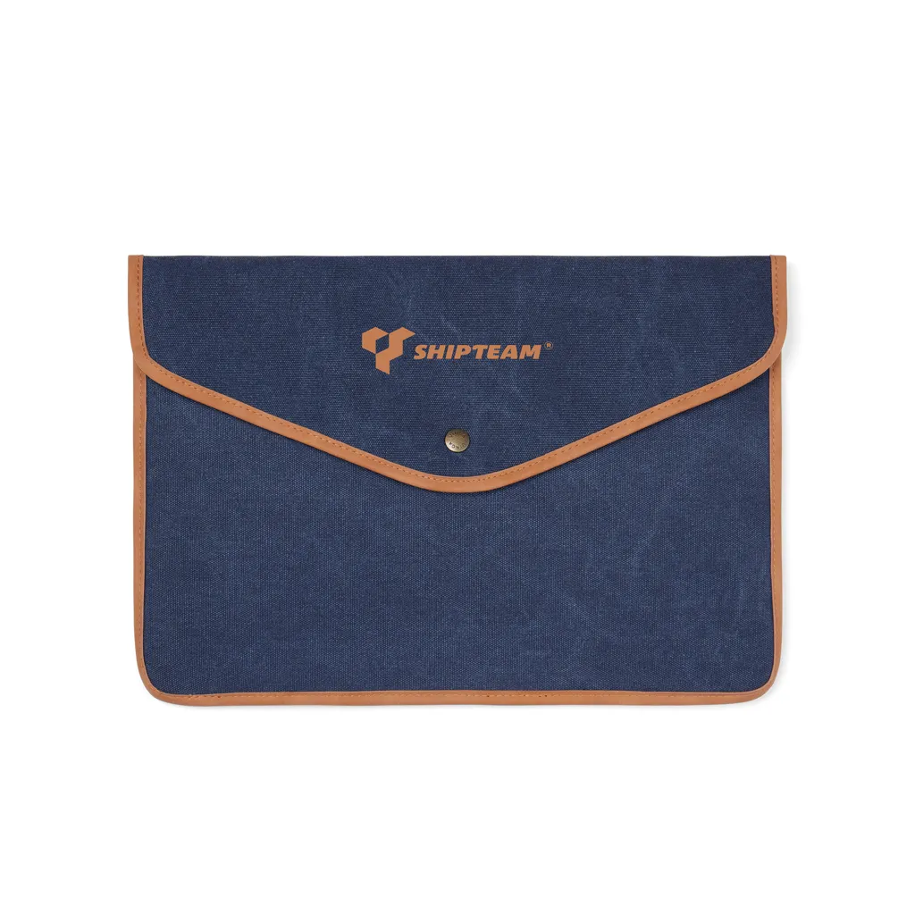 VINGA Bosler 16" Laptop-Tasche aus GRS recyceltem Canvas, navy blau – Bild 4