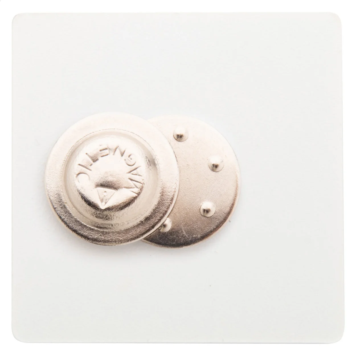 Anstecker DomeBadge mit Magnetbefestigung, weiß – Bild 2