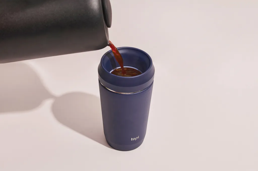 Topl-Trinkbecher aus rec. Stahl mit 360-Grad-Deckel 354ml, navy blau – Bild 8
