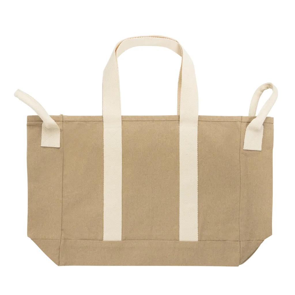 BEAU AWARE™ Strandtasche aus 400gr/m² recyceltem Canvas, beige – Bild 2