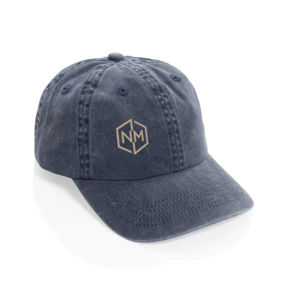 BEAU AWARE™ Washed 6-Panel Kappe aus 270gr/m² Baumwolltwill, navy blau – Bild 6