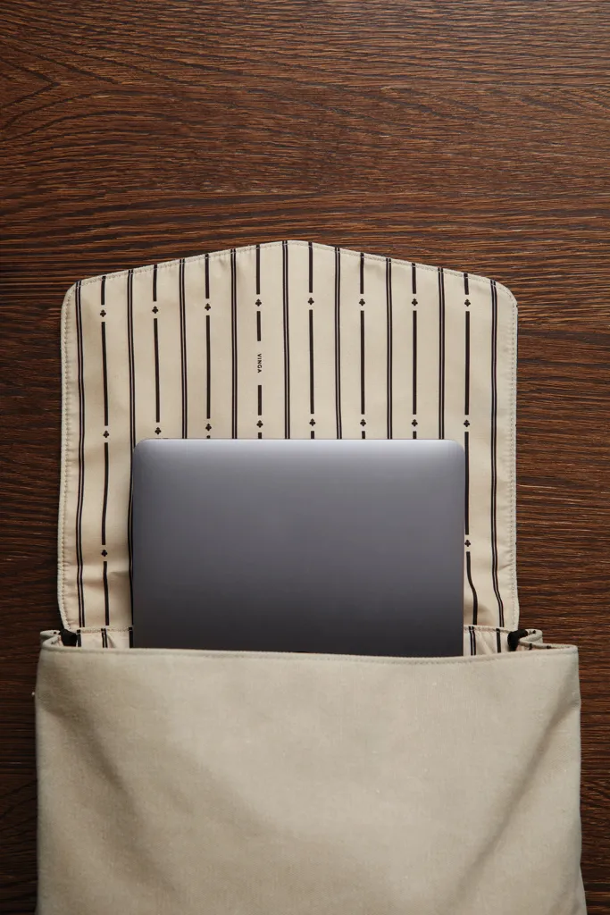 VINGA Bosler Rucksack aus GRS recyceltem Canvas, beige – Bild 8