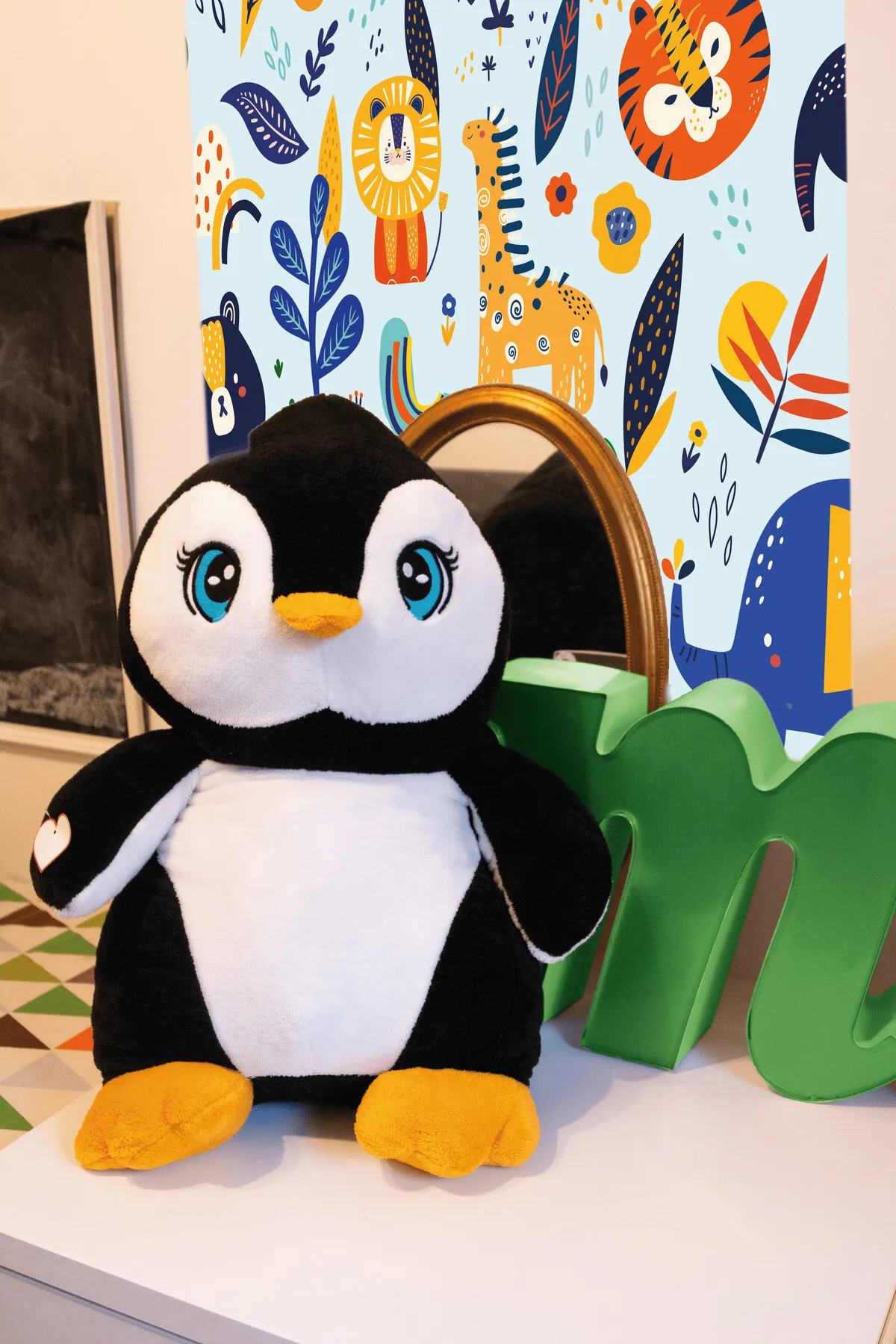 SKIPPER - Großer Plüsch-Pinguin schwarz, weiß, schwarz, weiß – Bild 5