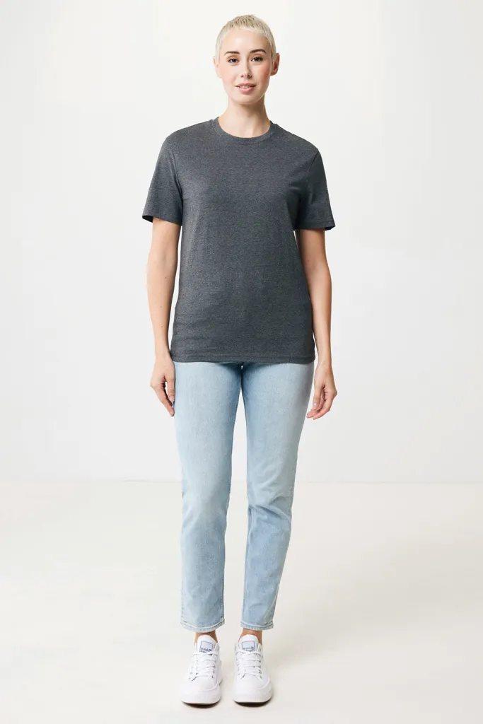 IQONIQ Manuel ungefärbtes T-Shirt aus recycelter Baumwolle, heather anthracite – Bild 9