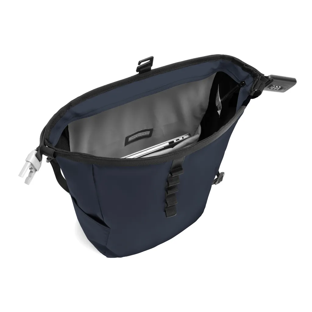 Urban wasserabweisender Anti-Diebstahl Rucksack, navy blau – Bild 11