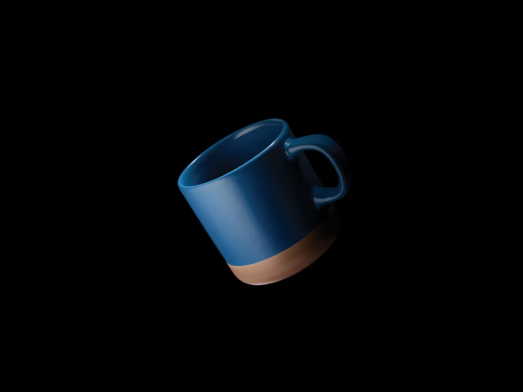 Becher aus glasiertem Keramik, 300ml, blau – Bild 5