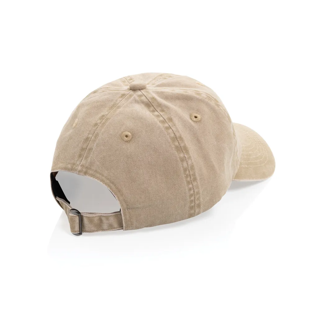 BEAU AWARE™ Washed 6-Panel Kappe aus 270gr/m² Baumwolltwill, beige – Bild 2