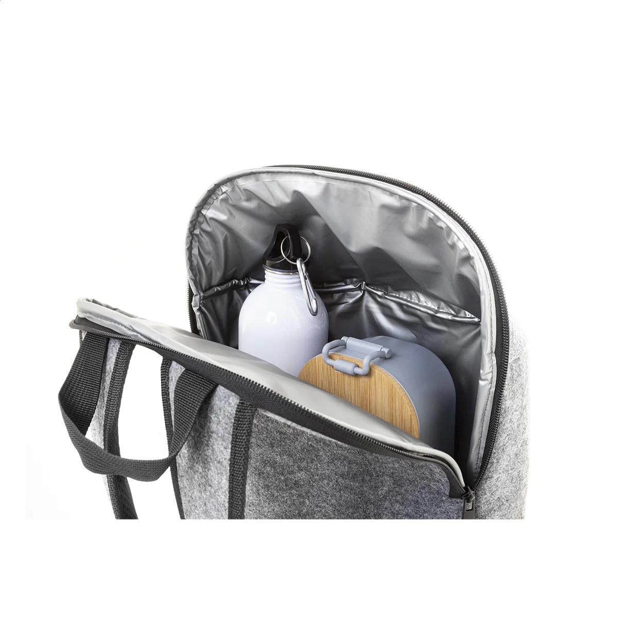 RPET-Kühlrucksack RecoBack, grau – Bild 7