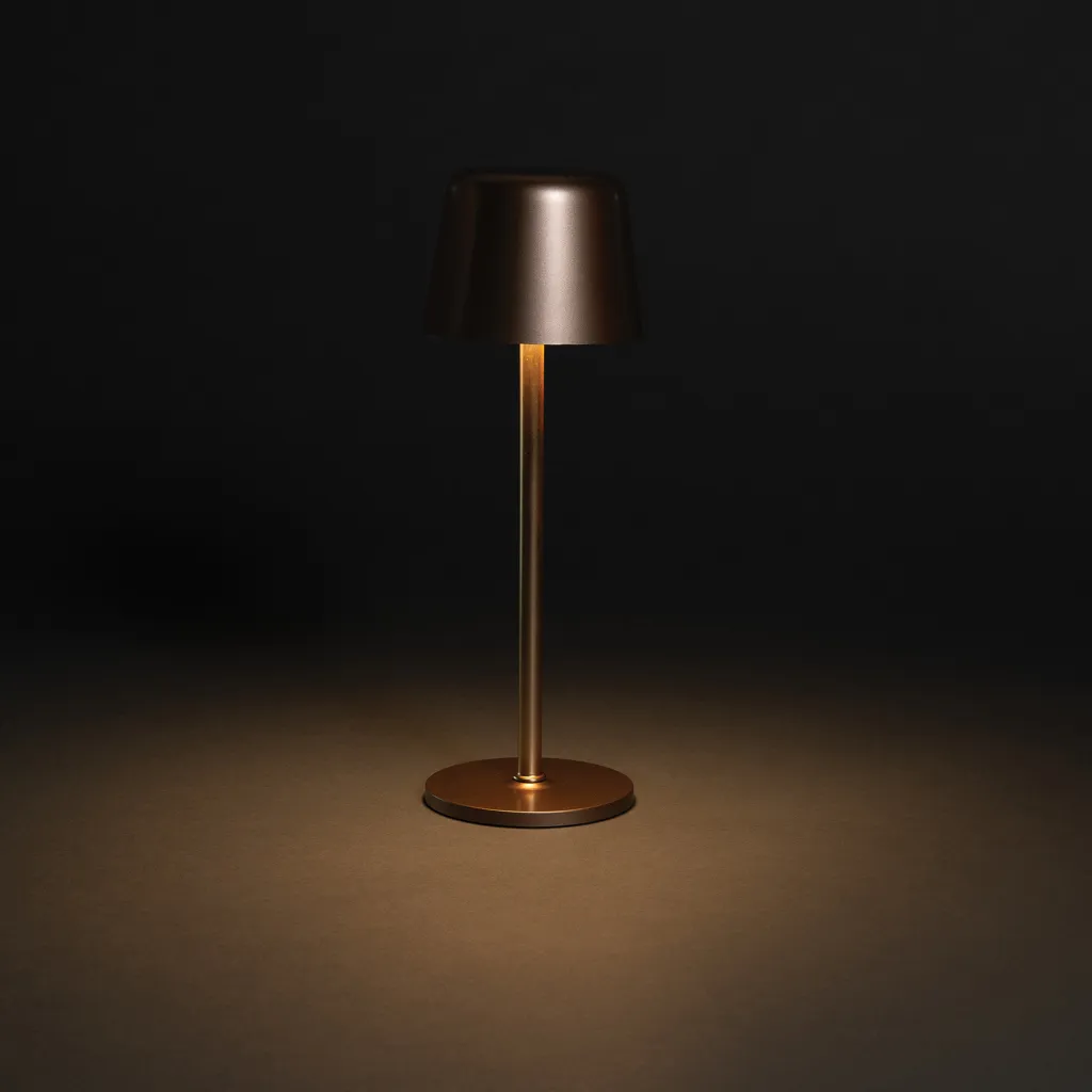Zenic USB Tischleuchte aus RCS recyceltem Kunststoff, Bronze – Bild 5