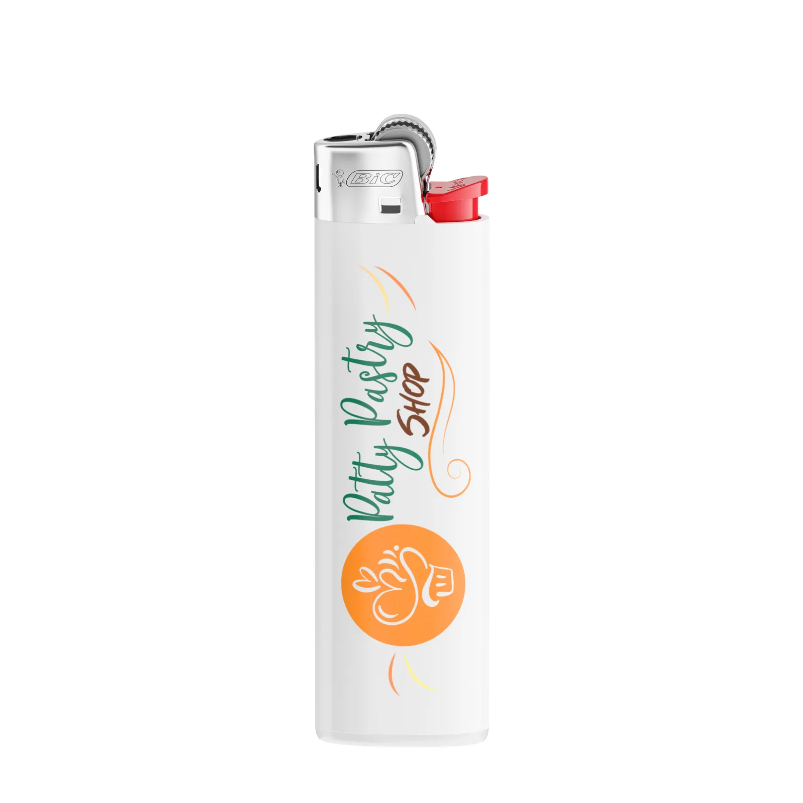 BIC® J23 Feuerzeug, Corpus Weiss Opak/Boden Weiss/Drücker Rot/Chromkap – Bild 2