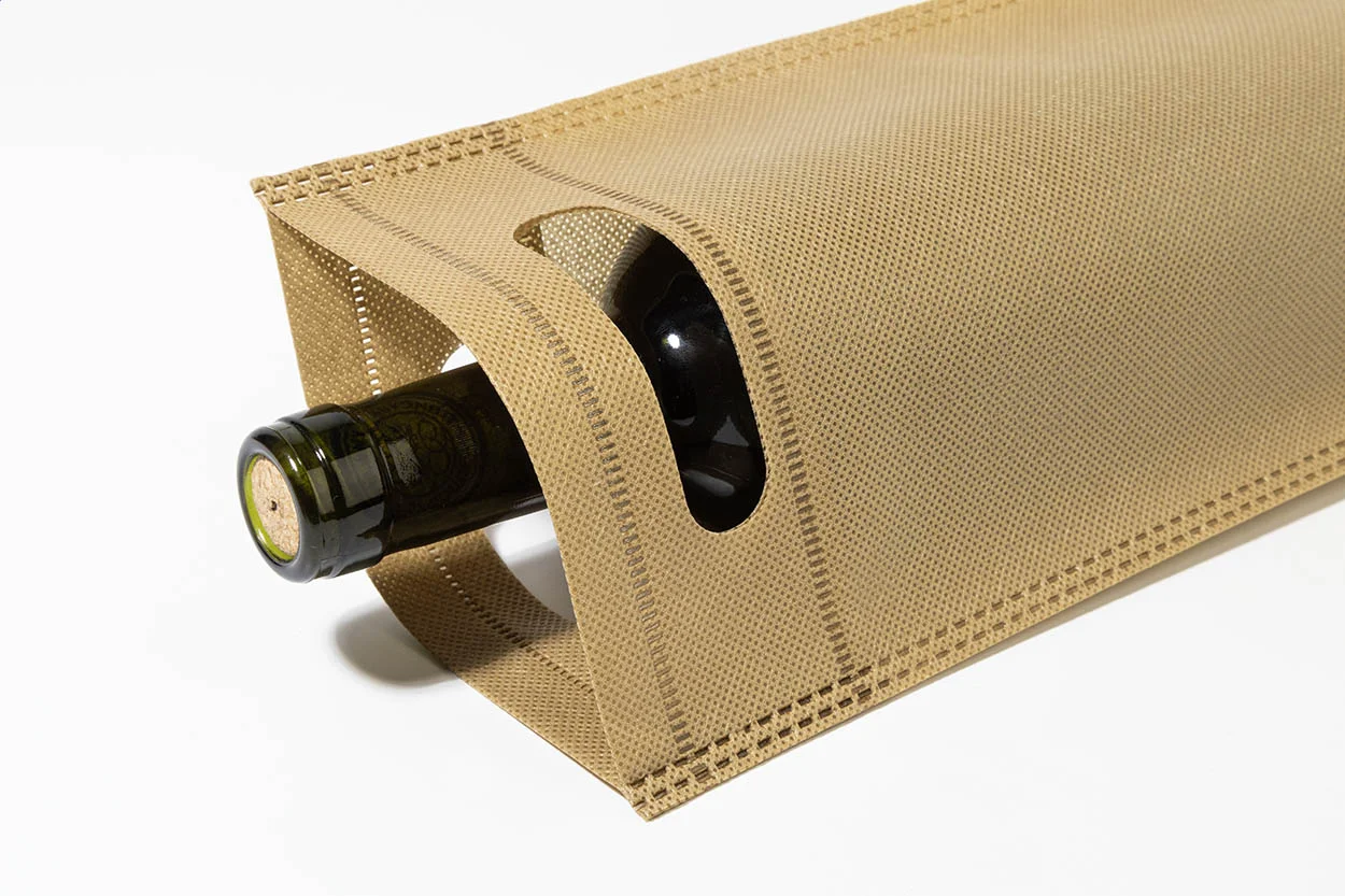 Flaschen-Geschenktasche Mosel, beige – Bild 3