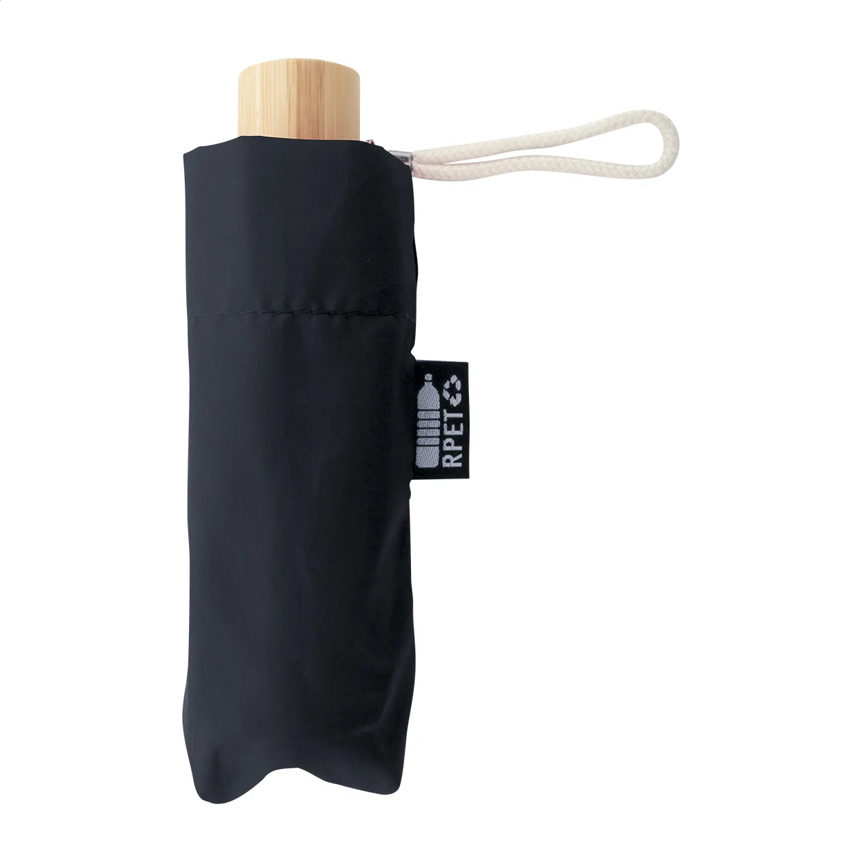 RPET Mini-Regenschirm Miniboo, schwarz – Bild 5